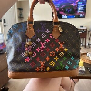 Louis Vuitton Black and Multicolor Monogram Satchel